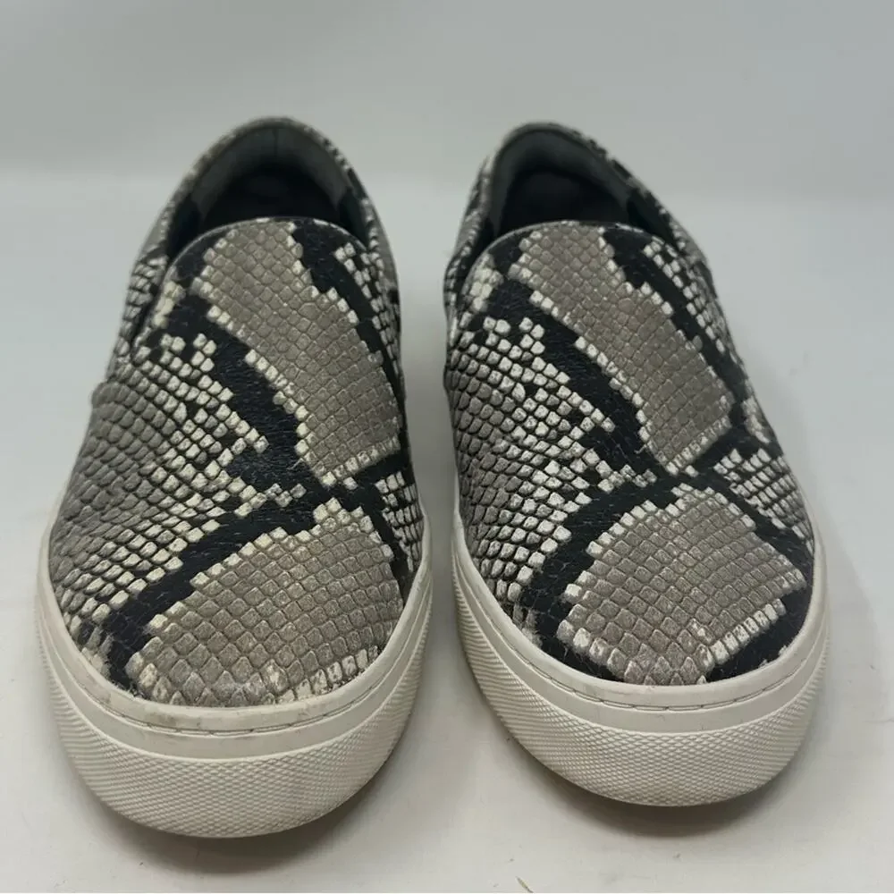 Tory Burch Women's Slip On Sneakers Roccia Print Leather Snakeskin Size 8